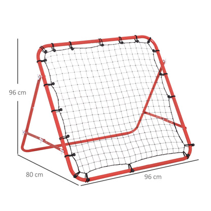 Rebounder for Soccer, Rebound Wall Net, Metal Frame with PE Fabric, Kickback Rebound Wall for Baseball Basketball, Soccer Goal for Youth Training 96x80x96cm, Red