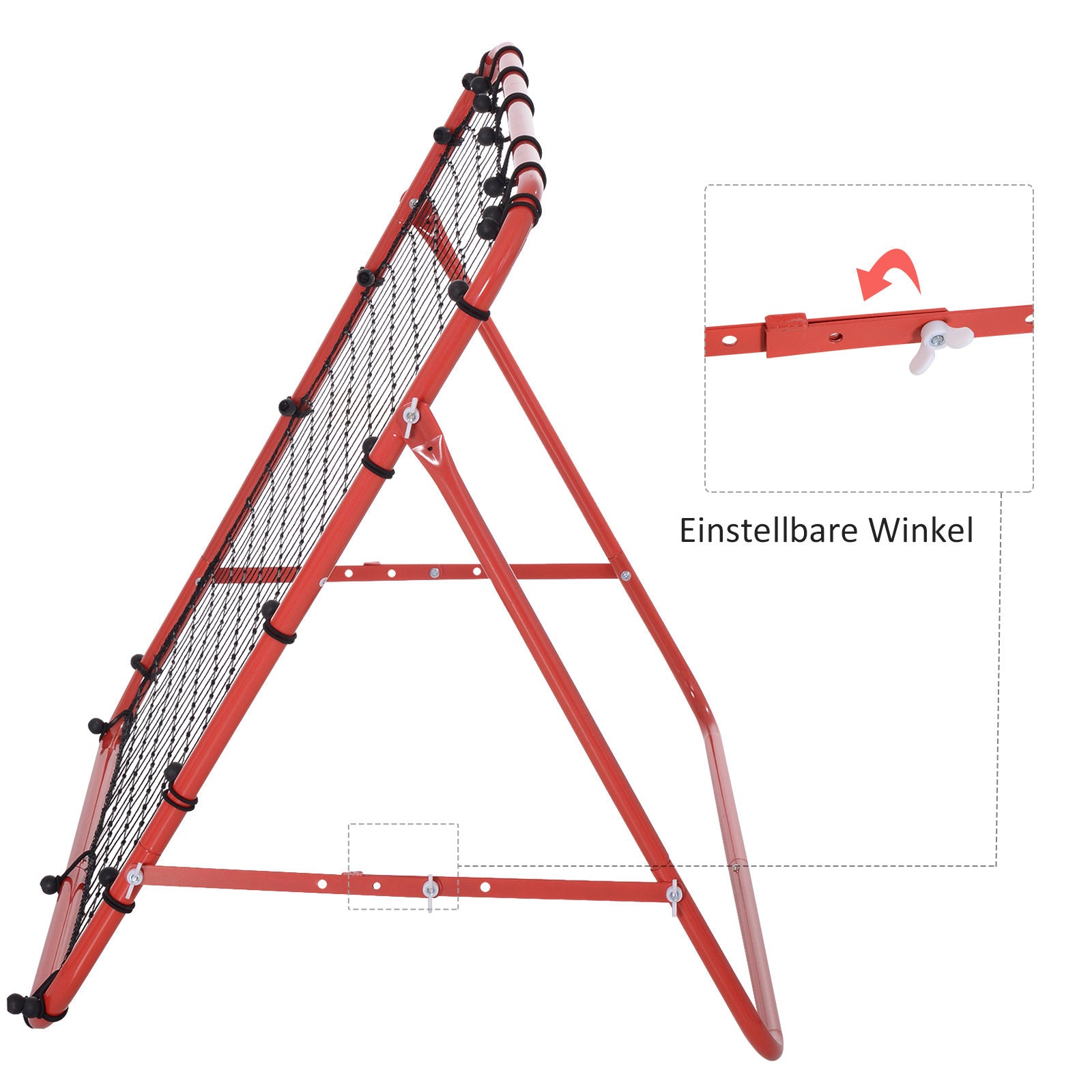Rebounder for Soccer, Rebound Wall Net, Metal Frame with PE Fabric, Kickback Rebound Wall for Baseball Basketball, Soccer Goal for Youth Training 96x80x96cm, Red