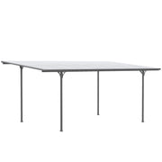 Aluminum Polycarbonate Hardtop Pergola 500 x 299 x 195/223 cm Garden Pavilion Carport Gray