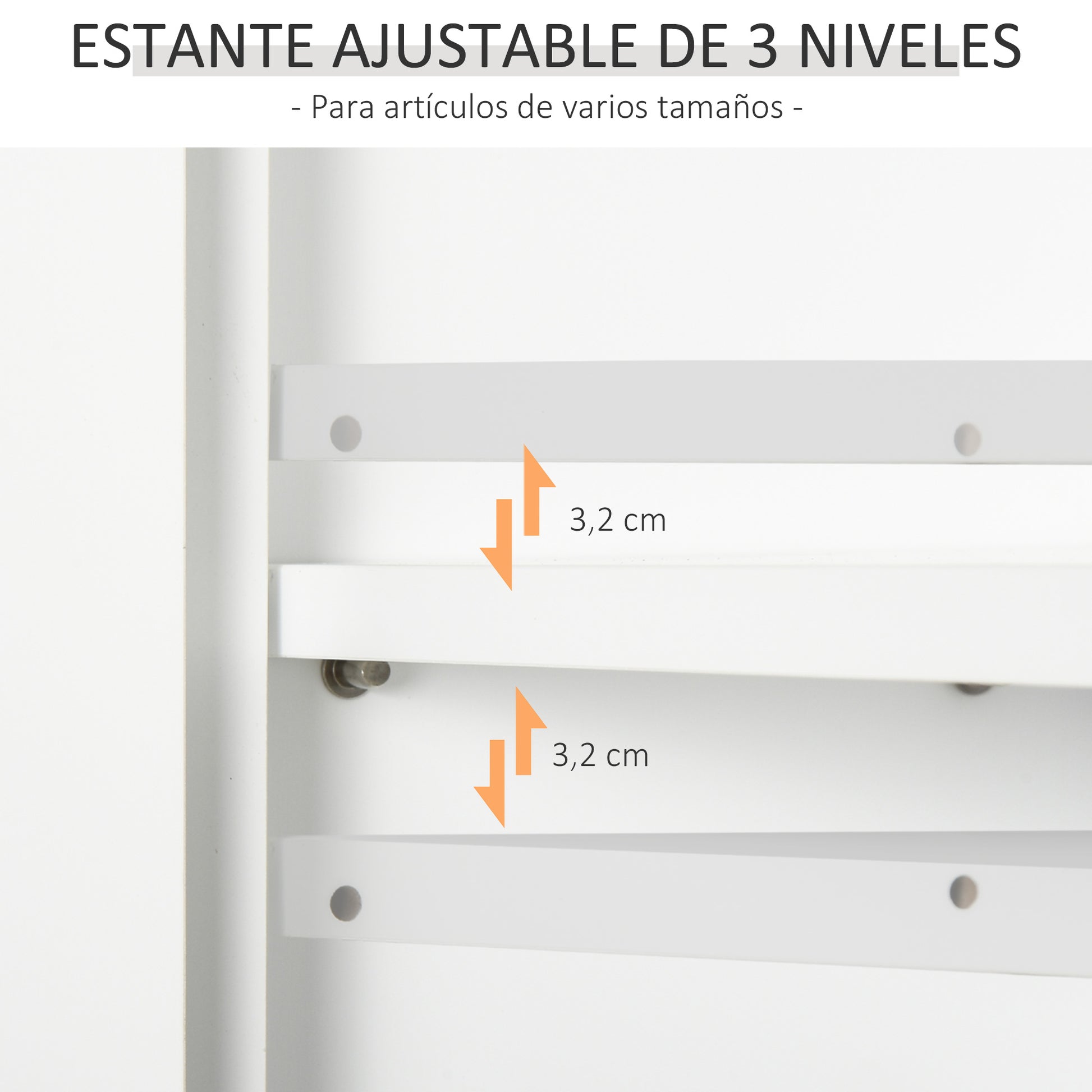 Wall Cabinet for Bathroom Wall-Mounted Bathroom Cabinet with 2 Doors and Adjustable Shelf and Open Storage for Toilet Bedroom Shower 60x19.8x58 cm White