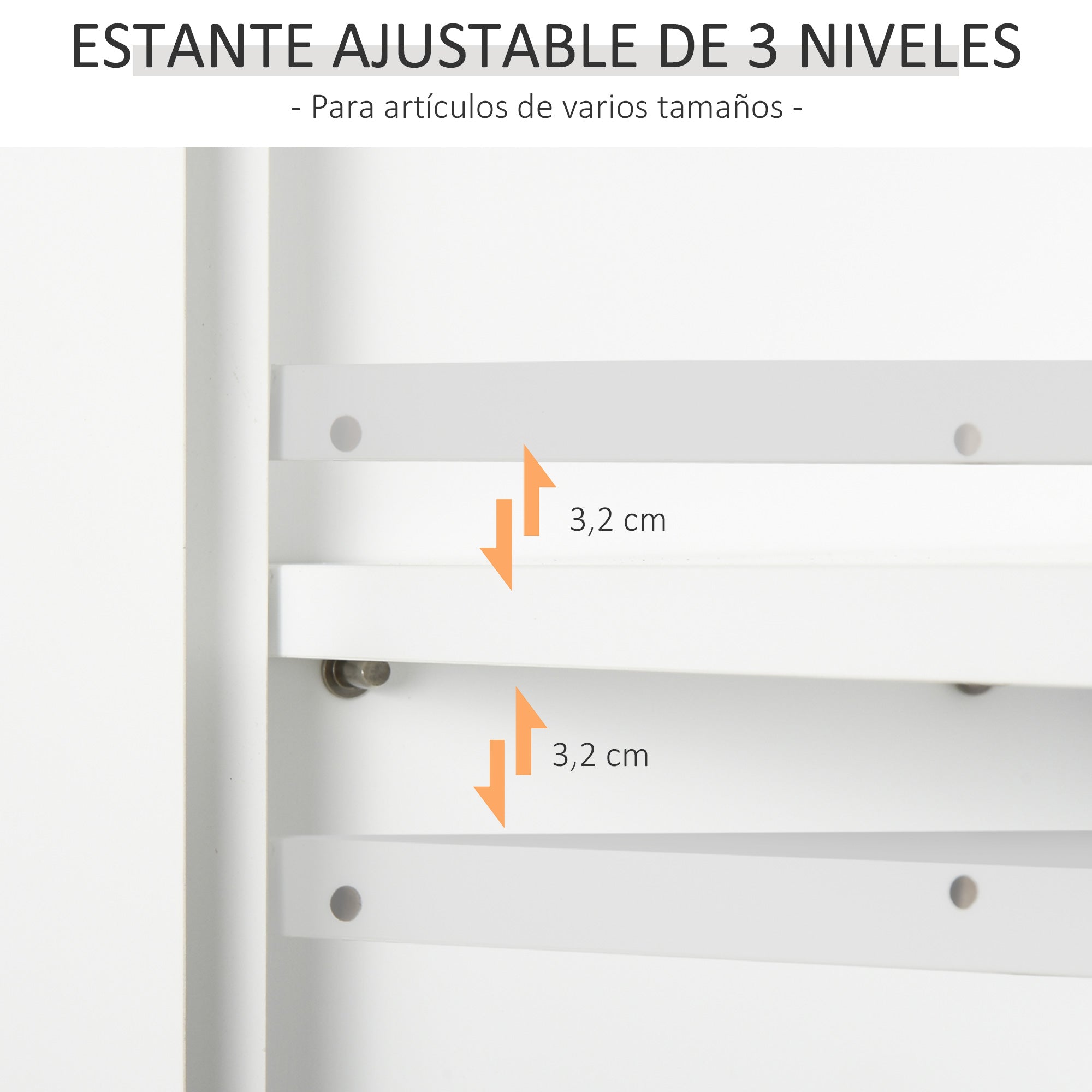 Wall Cabinet for Bathroom Wall-Mounted Bathroom Cabinet with 2 Doors and Adjustable Shelf and Open Storage for Toilet Bedroom Shower 60x19.8x58 cm White