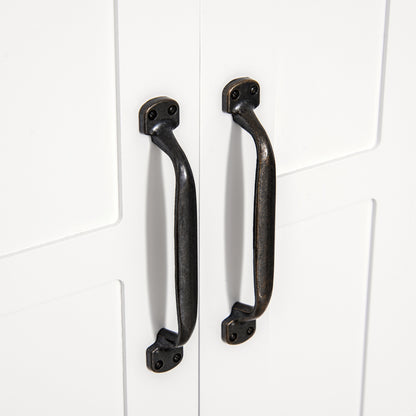 Wall Cabinet for Bathroom Wall-Mounted Bathroom Cabinet with 2 Doors and Adjustable Shelf and Open Storage for Toilet Bedroom Shower 60x19.8x58 cm White