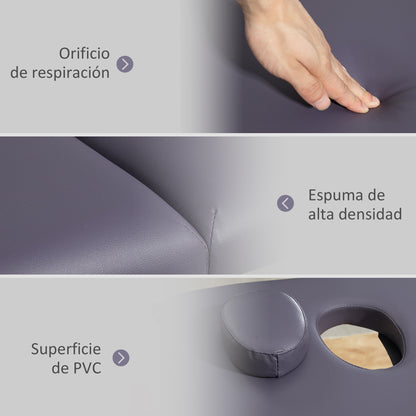 Folding Massage Table Portable Massage Bed with Headrest Beech Wood Frame Physiotherapy Table with Adjustable Height and Carrying Bag 186x60x58-81 cm Purple