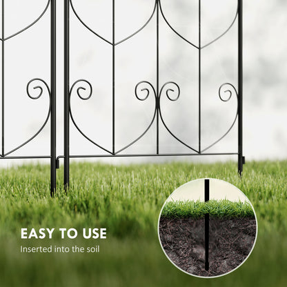 Climbing Plant Support with Birds, Set of 2, Garden Trellis, for Vegetables, Vines, Flowers, Metal, 50 x 150 cm, Black