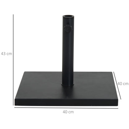 Umbrella Stand 13 kg Umbrella Base, Square Umbrella Holder, Umbrella Weight, Stand for Umbrella 35/38/48mm Pole Diameter, for Balcony, Terrace, Garden, Black