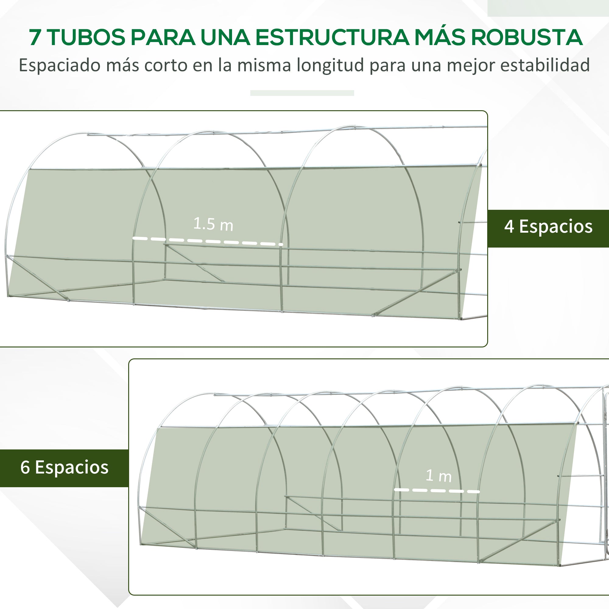 Outdoor Tunnel Greenhouse 6x3x2m Large Garden Greenhouse with 12 Windows and Roll-Up Zipper Door Metal Frame for Plant Cultivation White