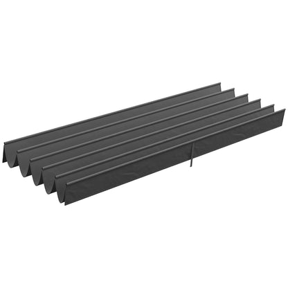 Replacement Canopy for 4 x 3 m Pergola, Waterproof Retractable Wave Canopy with Rain Drainage Holes, Winter-Proof Shade Cover for Garden, Patio, Dark Gray