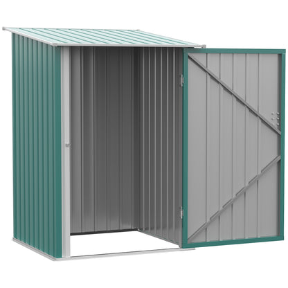 Garden Shed Exterior 0.92 m² 100x103x160 cm Metal Garden Shed with 1 Door and Lock for Tool Storage for Patio Terrace Green