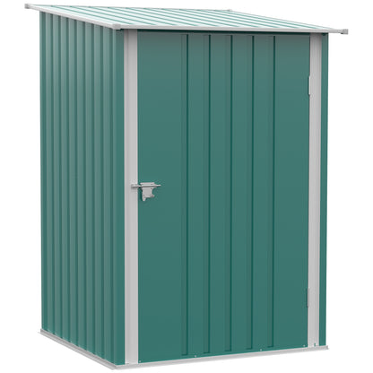 Garden Shed Exterior 0.92 m² 100x103x160 cm Metal Garden Shed with 1 Door and Lock for Tool Storage for Patio Terrace Green