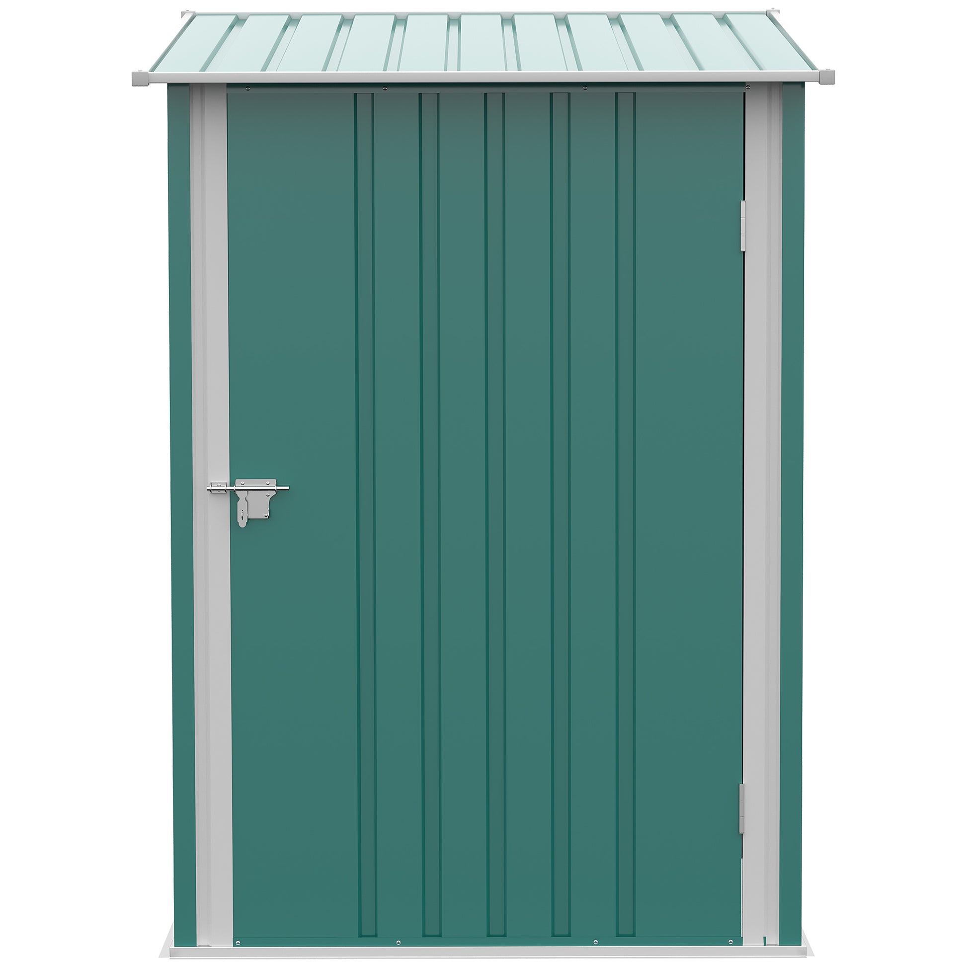 Garden Shed Exterior 0.92 m² 100x103x160 cm Metal Garden Shed with 1 Door and Lock for Tool Storage for Patio Terrace Green