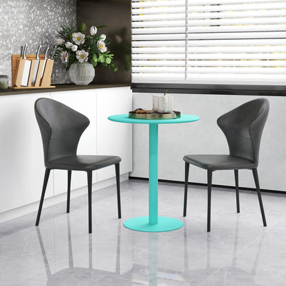 Round Dining Table for 2 People Steel Kitchen Table for Indoor and Outdoor Ø60x72 cm Green