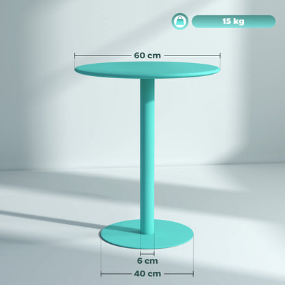 Round Dining Table for 2 People Steel Kitchen Table for Indoor and Outdoor Ø60x72 cm Green
