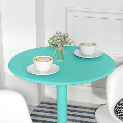 Round Dining Table for 2 People Steel Kitchen Table for Indoor and Outdoor Ø60x72 cm Green
