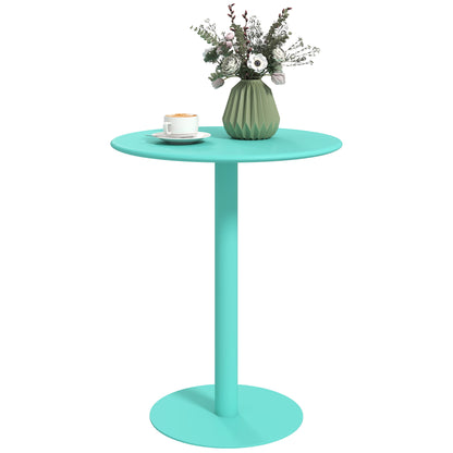 Round Dining Table for 2 People Steel Kitchen Table for Indoor and Outdoor Ø60x72 cm Green