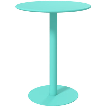 Round Dining Table for 2 People Steel Kitchen Table for Indoor and Outdoor Ø60x72 cm Green
