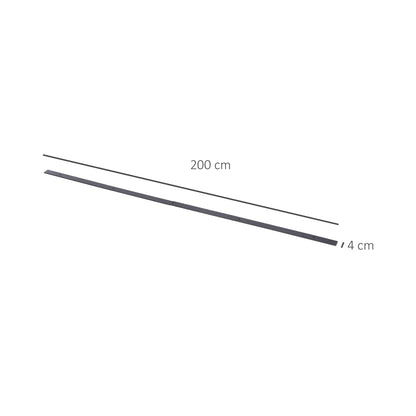 Sliding Door Hardware Set, 2m, Complete Kit with Rails, Rollers, Door Stoppers, Floor Guide, Sliding Door System made of Carbon Steel, Brown