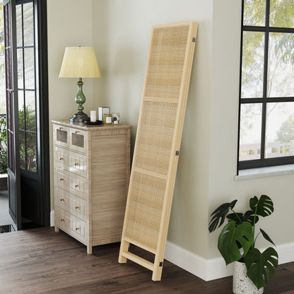 Paravent 3-piece 135 x 180 cm Room Divider made of PP Rattan, Foldable Divider Privacy Screen Partition for Living Room Natural
