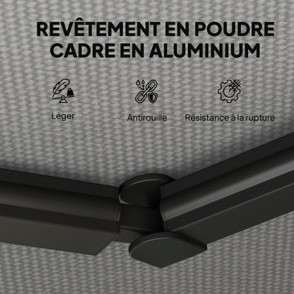 Manual Retractable Awning 11.5' x 9.8' — Adjustable Tilt, Crank-Operated, Aluminum Frame, 280 g/m² Polyester, UPF50+, Water-Resistant, Dark Gray
