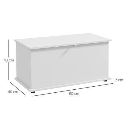 Storage Bench, Multi-Purpose Bench with Safety Hinges, Wooden Shoe Bench with Lid for Entryway, Hallway, Bedroom, Living Room, 80x40x40cm, White
