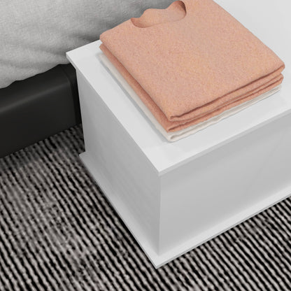 Storage Bench, Multi-Purpose Bench with Safety Hinges, Wooden Shoe Bench with Lid for Entryway, Hallway, Bedroom, Living Room, 80x40x40cm, White