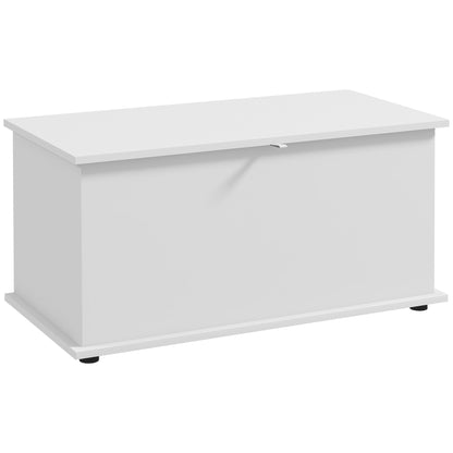 Storage Bench, Multi-Purpose Bench with Safety Hinges, Wooden Shoe Bench with Lid for Entryway, Hallway, Bedroom, Living Room, 80x40x40cm, White