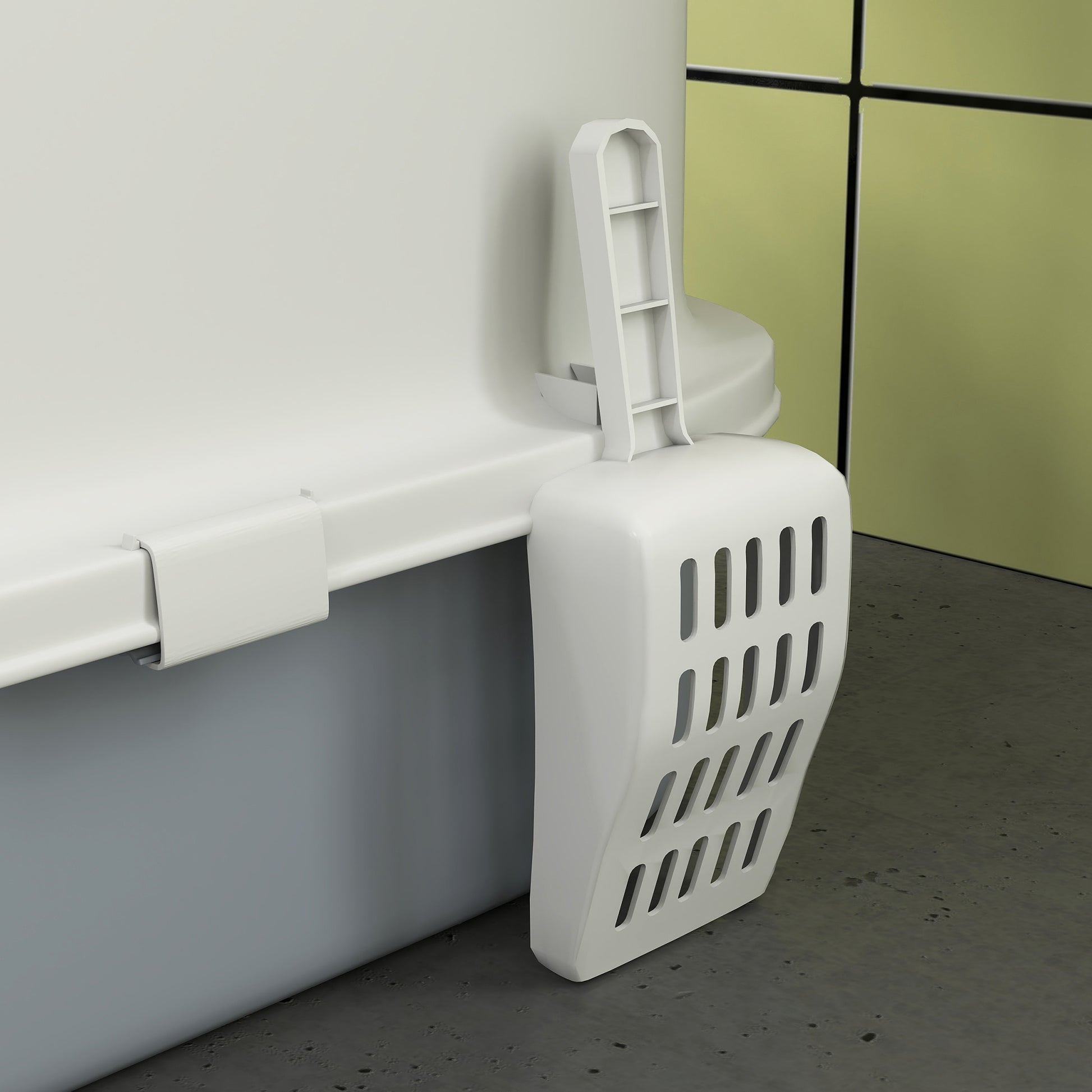 Covered Cat Litter Box Enclosed Cat Litter Box with Front Entry Top Exit Removable Lid Sliding Tray and Shovel 40.5x52.5x42.5 cm White and Gray