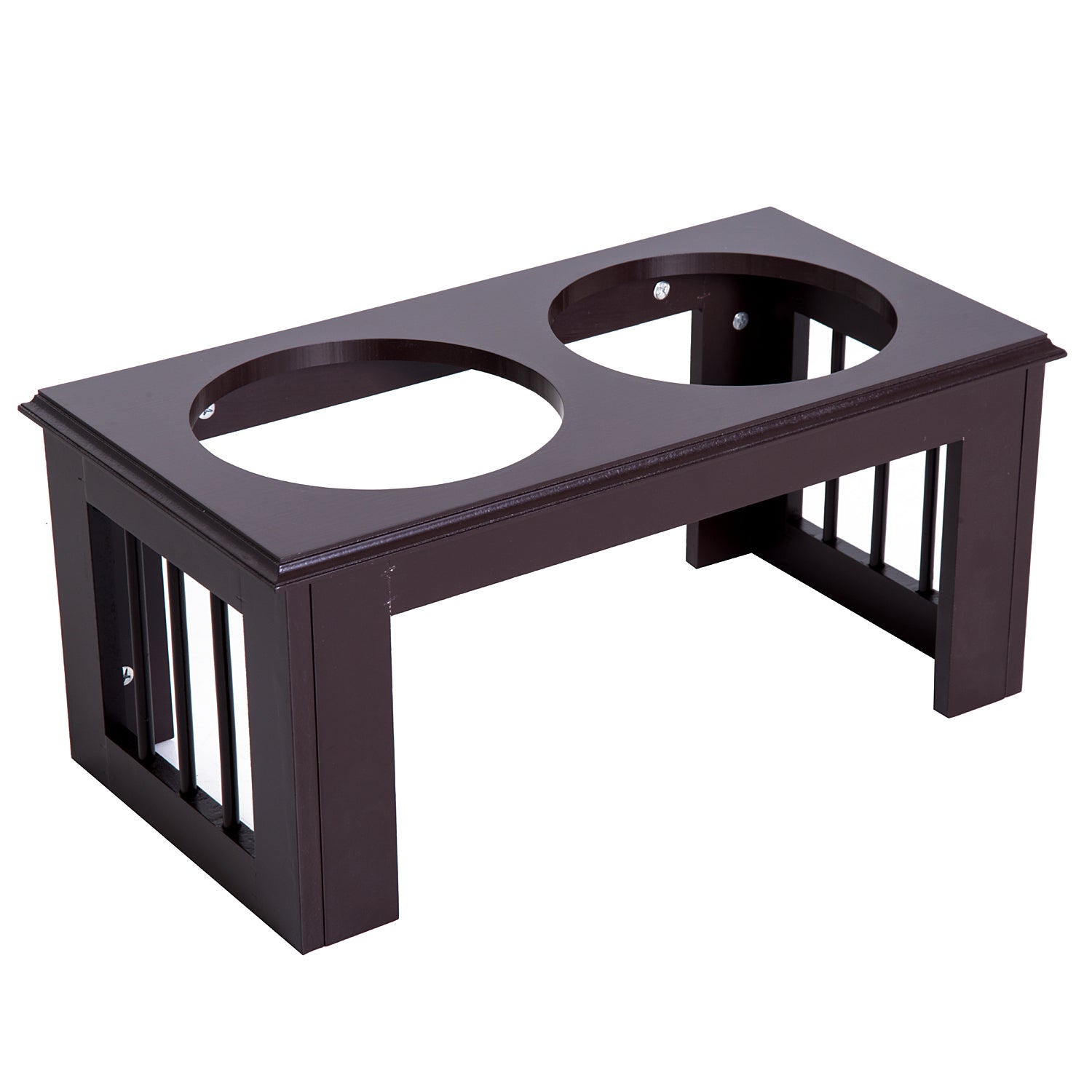 Raised Dog Bowl Feeder with 2 Bowls Water Bowl 2 x 2000ml Stainless Steel Bowls Feeding Station Dog Bowls for Medium Dogs Cats Espresso
