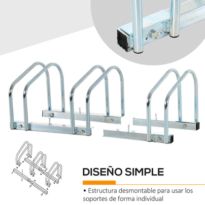 Bike Parking Rack Steel Bike Stand for Parking Bikes on Floor or Wall Indoor and Outdoor Parking 76x33x27 cm Silver