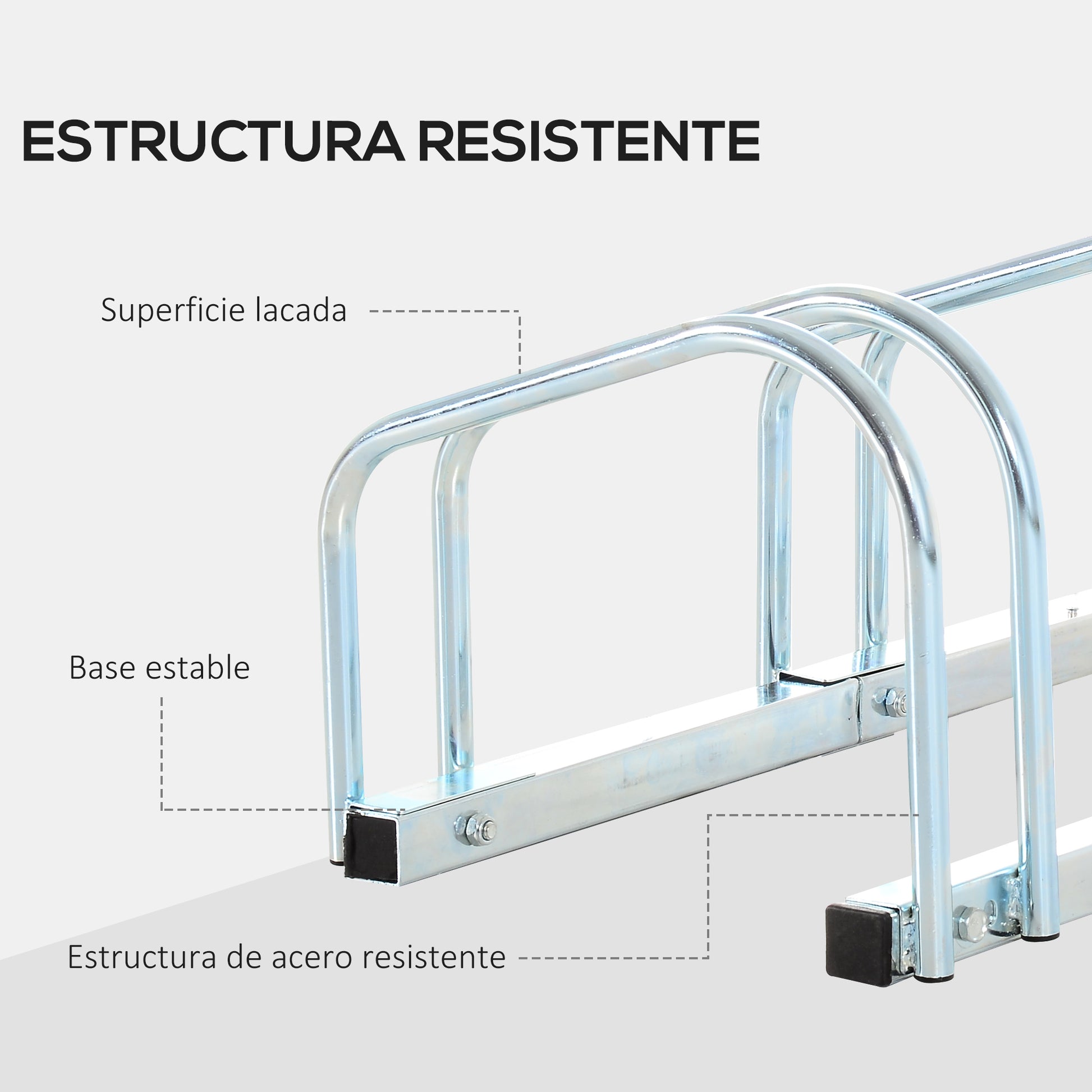 Bike Parking Rack Steel Bike Stand for Parking Bikes on Floor or Wall Indoor and Outdoor Parking 76x33x27 cm Silver