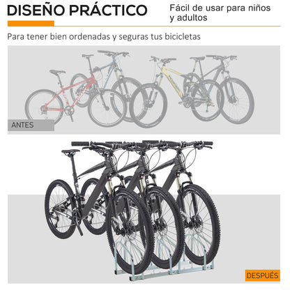 Bike Parking Rack Steel Bike Stand for Parking Bikes on Floor or Wall Indoor and Outdoor Parking 76x33x27 cm Silver