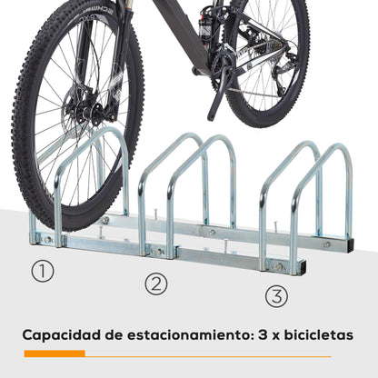 Bike Parking Rack Steel Bike Stand for Parking Bikes on Floor or Wall Indoor and Outdoor Parking 76x33x27 cm Silver