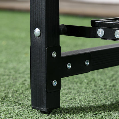 3-Tier Camping Kitchen Table Folding Portable Camping Table with Storage Shelves Sink Lamp Stand and Carrying Bag for Outdoor 68x20x31-69 inches Black