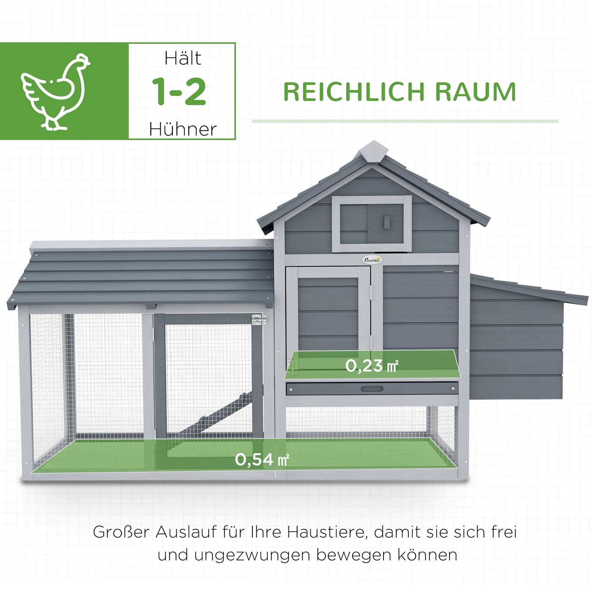 Dwarf Chicken Coop Dwarf Chicken House with Nesting Box Dwarf Chicken Aviary Outdoor Run Poultry Coop with Ramp Gray 150.5 x 54 x 87 cm
