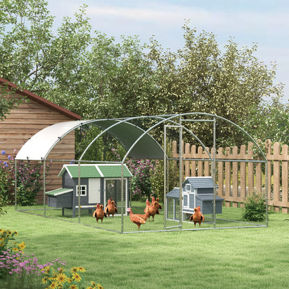 Dwarf Chicken Coop Dwarf Chicken House with Nesting Box Dwarf Chicken Aviary Outdoor Run Poultry Coop with Ramp Gray 150.5 x 54 x 87 cm