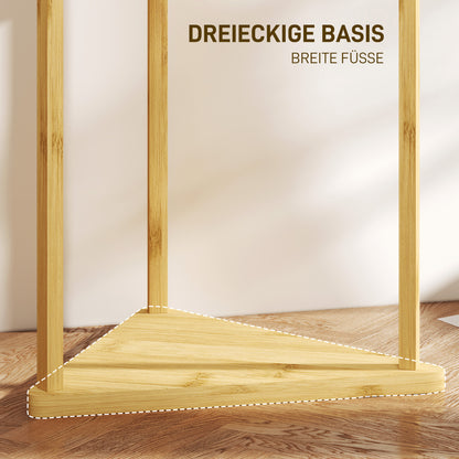 coat rack, clothes rack with 9 hooks, 3 levels, jacket stand modern wardrobe for clothes hat bag, living room, natural