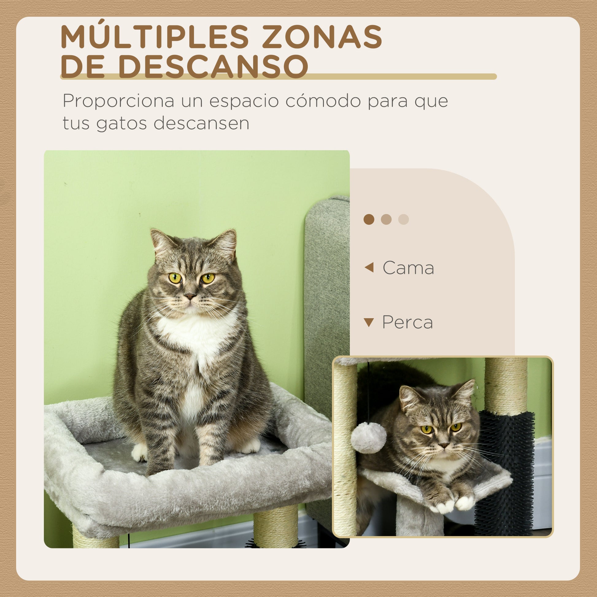 Cat Scratching Tree Cat Tree 48 cm Height with 2 Scratching Posts Platform Bed U-shaped and Hanging Ball Brush Gray
