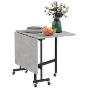 Dining Table, Folding Kitchen Table with Casters, Steel Legs, Folding Table for 4-6 People, Dining Table for Small Spaces, Kitchen, Dining Room, 120 x 80 x 73 cm, Gray