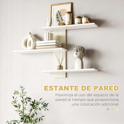 Living Room TV Stand TV Unit with TV Table 59.06x12.4x15.75 inches and Wall Shelf 37.6x6.3x23.6 inches Modern Natural Style