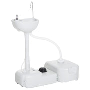 Camping Sink including 17L Water Tank Foot Pump Towel Holder Sink Mobile Washing Station for Outdoor Camping Garden Travel Gray