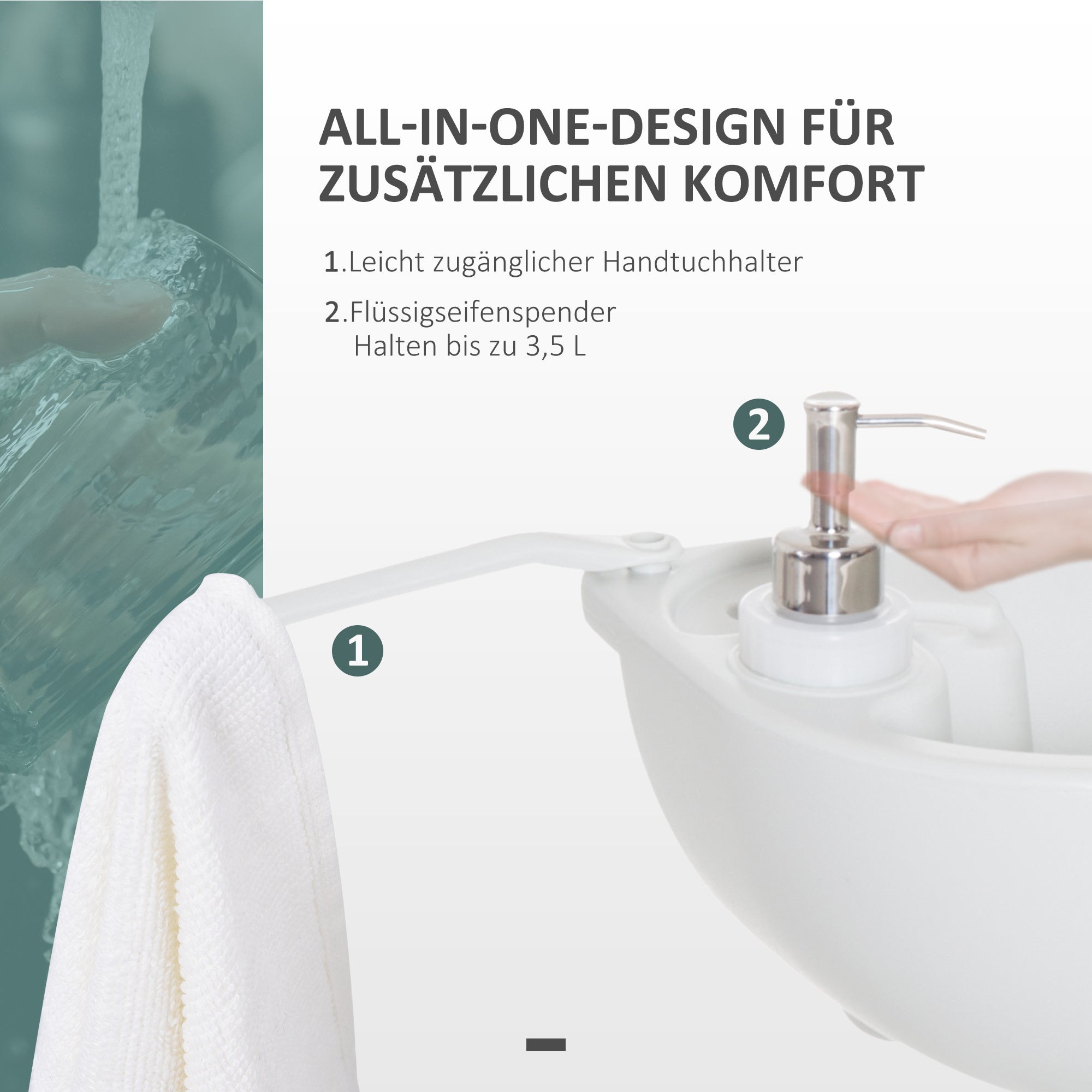Camping Sink including 17L Water Tank Foot Pump Towel Holder Sink Mobile Washing Station for Outdoor Camping Garden Travel Gray