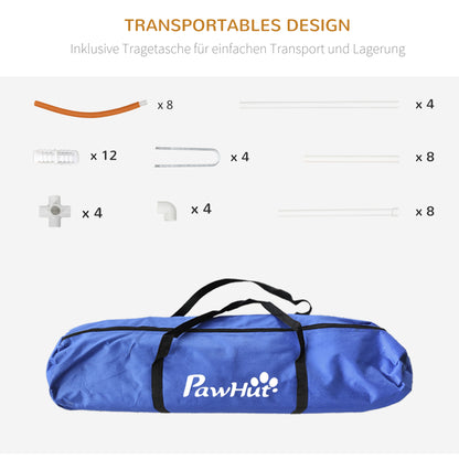 Dog Agility Set, 4-Piece Dog Training with Slalom Poles, Agility Equipment for Dogs with Oxford Carrying Bag, Orange