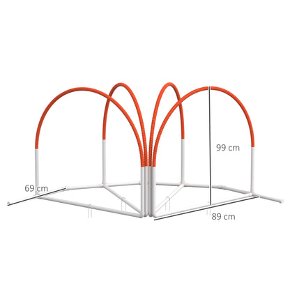 Dog Agility Set, 4-Piece Dog Training with Slalom Poles, Agility Equipment for Dogs with Oxford Carrying Bag, Orange
