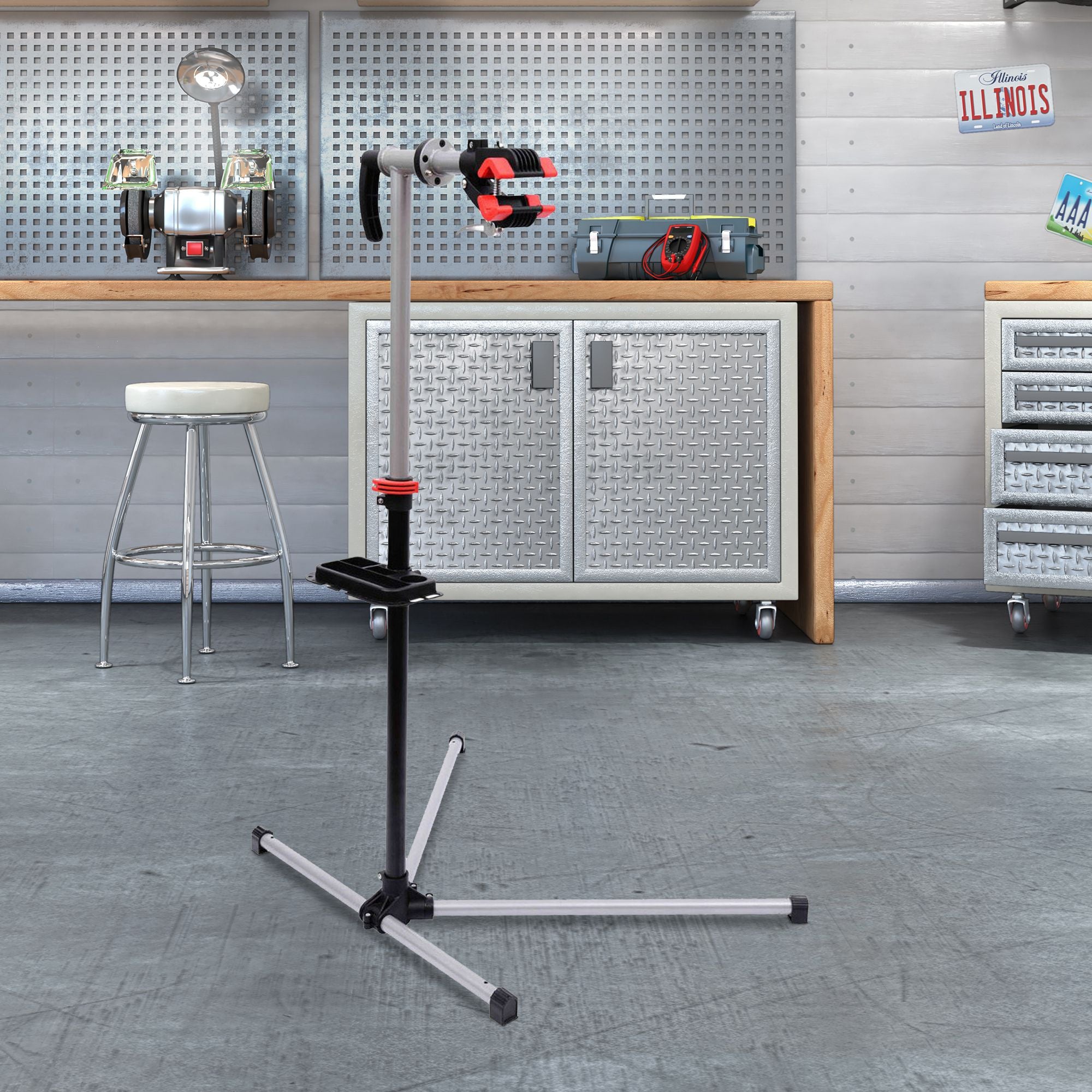 Bike Assembly Stand Repair Stand Assembly Stand with Tool Shelf