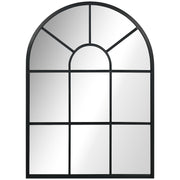 Wall Mirror 70 x 50 cm Window Mirror with Metal Frame Decorative Hanging Mirror for Bedroom Living Room, Black
