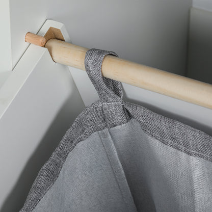 Bathroom Storage Cabinet Laundry Basket Bathroom Cabinet with Drawer and Anti-tip Design Modern Bathroom Furniture 52x33x90 cm White