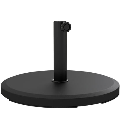 13 kg (28.7 lb) Cement Umbrella Base, Round Parasol Stand — Fits Ø34/38/48 mm (1.34/1.50/1.89 in) Poles — For Balcony, Patio, Garden — Black