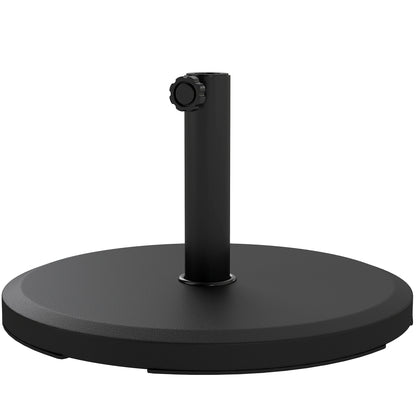 13 kg (28.7 lb) Cement Umbrella Base, Round Parasol Stand — Fits Ø34/38/48 mm (1.34/1.50/1.89 in) Poles — For Balcony, Patio, Garden — Black