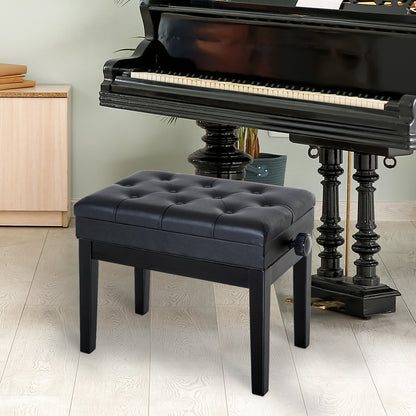 Piano Bench Keyboard Bench Piano Stool Stool with Storage Space Height Adjustable 54.5 x 33 x 48-58 cm