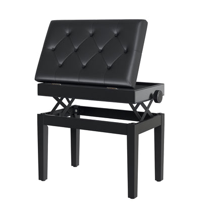 Piano Bench Keyboard Bench Piano Stool Stool with Storage Space Height Adjustable 54.5 x 33 x 48-58 cm