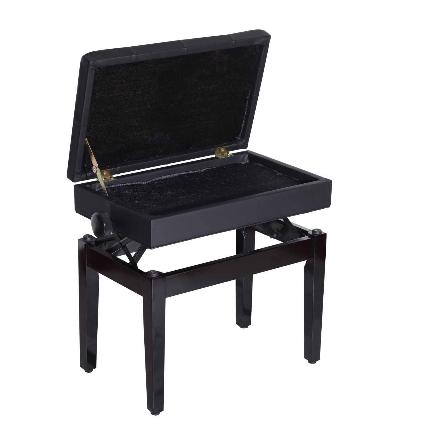 Piano Bench Keyboard Bench Piano Stool Stool with Storage Space Height Adjustable 54.5 x 33 x 48-58 cm